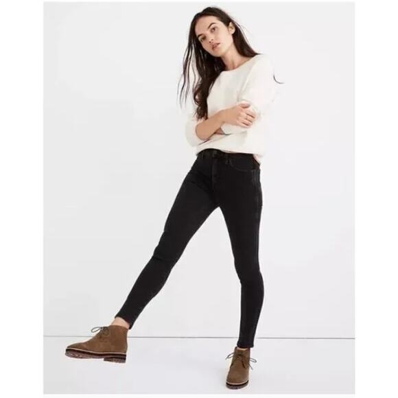Madewell Black 10" High Rise Skinny Jeans Size 27 - Picture 1 of 7